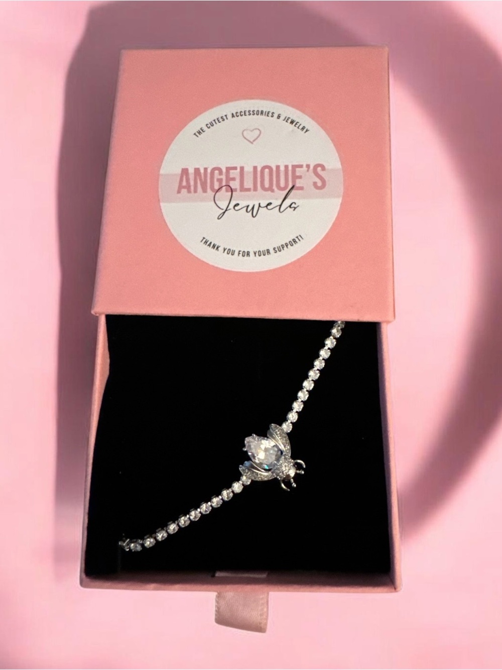 Silver Crystal Bee Bracelet